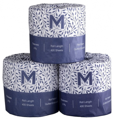 M 2Ply 400 Sheets X 48 Wrapped Rolls -