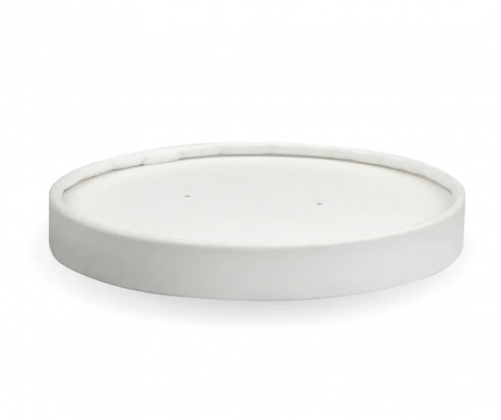 Biobowl White Paper Lid 430-950ml/12-32oz X500