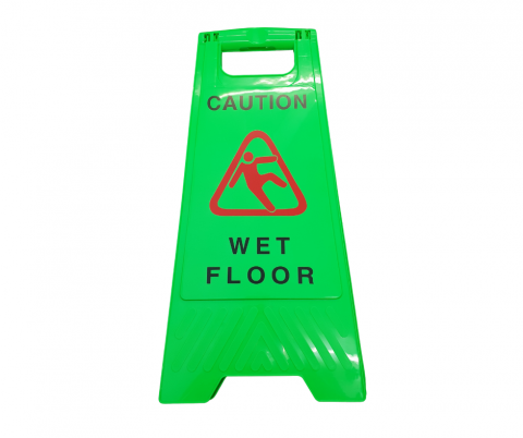 Sign - Caution Wet Floor - Green