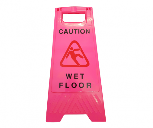 Sign - Caution Wet Floor - Pink