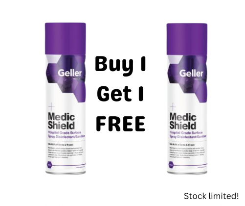 Geller Medicshield Aerosol Hospital Grade Disinfectant/Sanitiser Spray 500ml